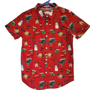 Cactus Boys Red Ho Ho Ho Christmas Shirt Boys Size 9/10
